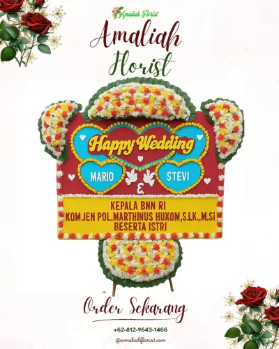 Karangan Papan Bunga Pernikahan di Gembyang